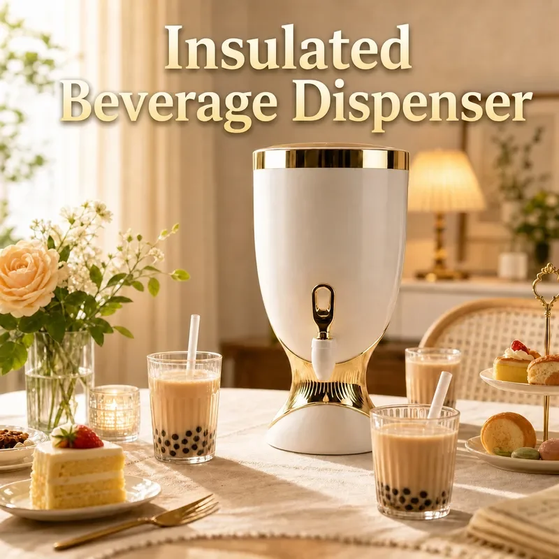Large Capacity Stainless Steel Insulated Beverage Dispenser for Milk Tea Commercial Hot Cold Drink Bucket Thermal Jug