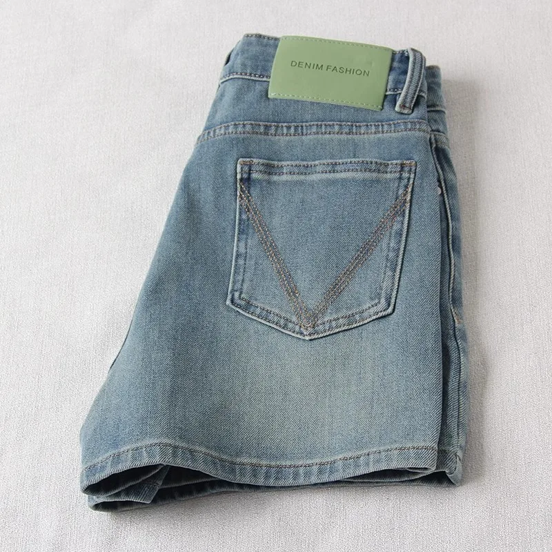 

Levis Women's High Waist Wide Leg Short Jeans Four Directional Elasticity Summer Long Legging A-Line Hot Pants Casual Style