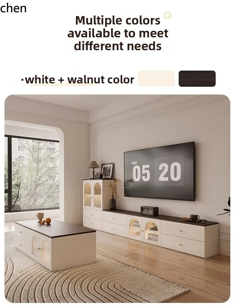 HT solid wood TV cabinet coffee table combination modern simple storage locker integrated combination cabinet