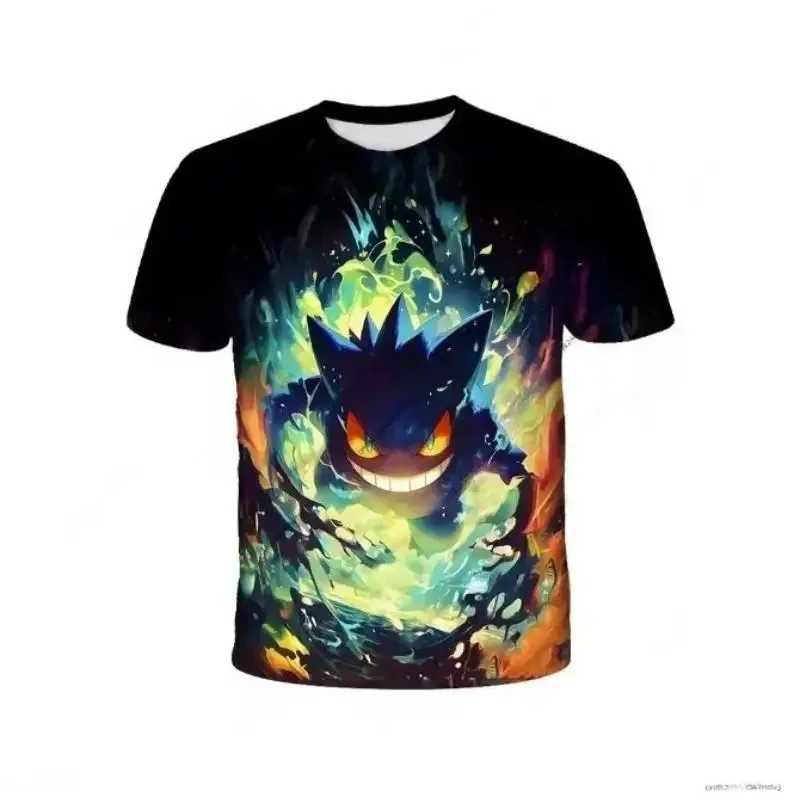 Sommerliches Kinder-Pokémon-T-Shirt, modisches 3D-Pikachu-Design, universell für Männer und Frauen geeignet, kurzärmeliges Pokémon-Shirt