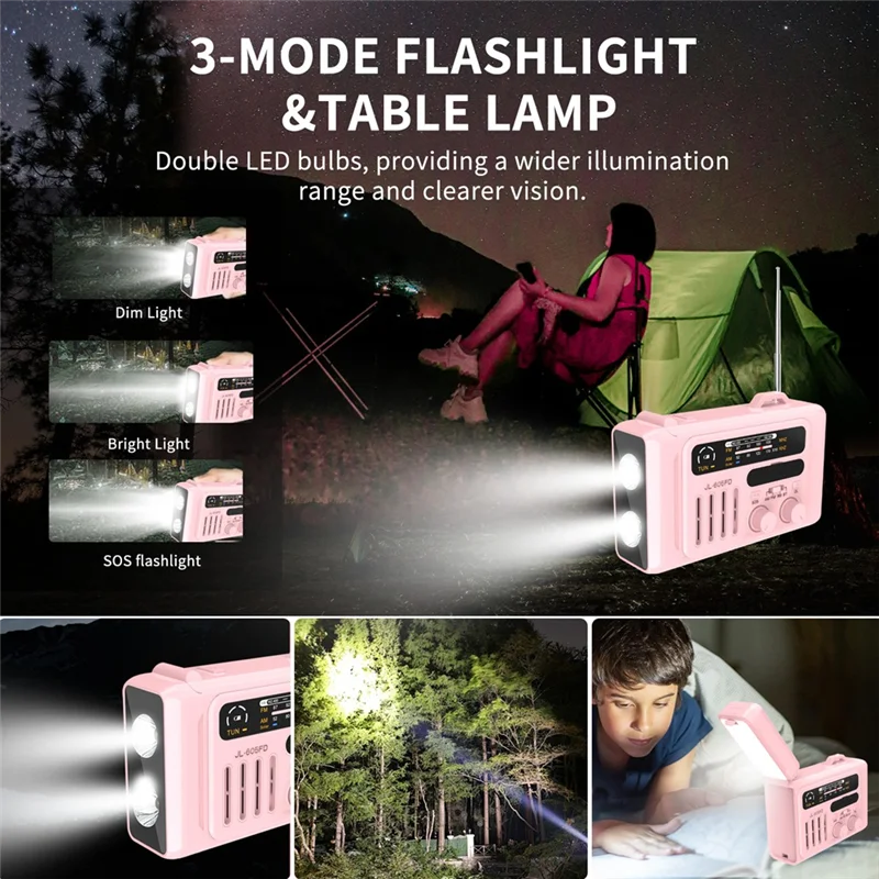 

Multifunctional Solar Hand Crank Radio Portable AM/FM/NOAA Radio Bluetooth Speaker With LED Reading Lamp For Outdoor