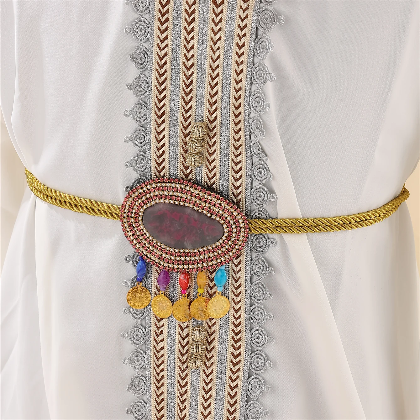 

Free Shipping - Women's Jewelry Belt, Ethnic-style Belt, Saudi Arabian Robe Waist Chain Accessory, Minimalist and Exquisite Ethn
