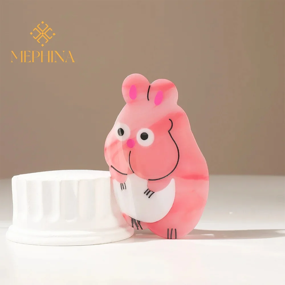 Mpn סגנון חדש קריקטורה שיער טפרים חמוד שומן ורוד שיער עכבר קליפים אצטט אביזרי שיער לנשים