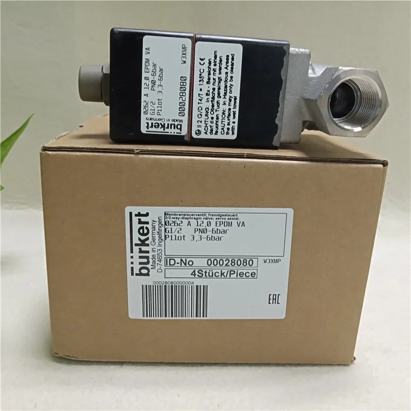 

2025.4 Burkert Pneumatic Valve 0262 A 12.0 EPDM VA G1/2 00028080 Boyd Solenoid Valve