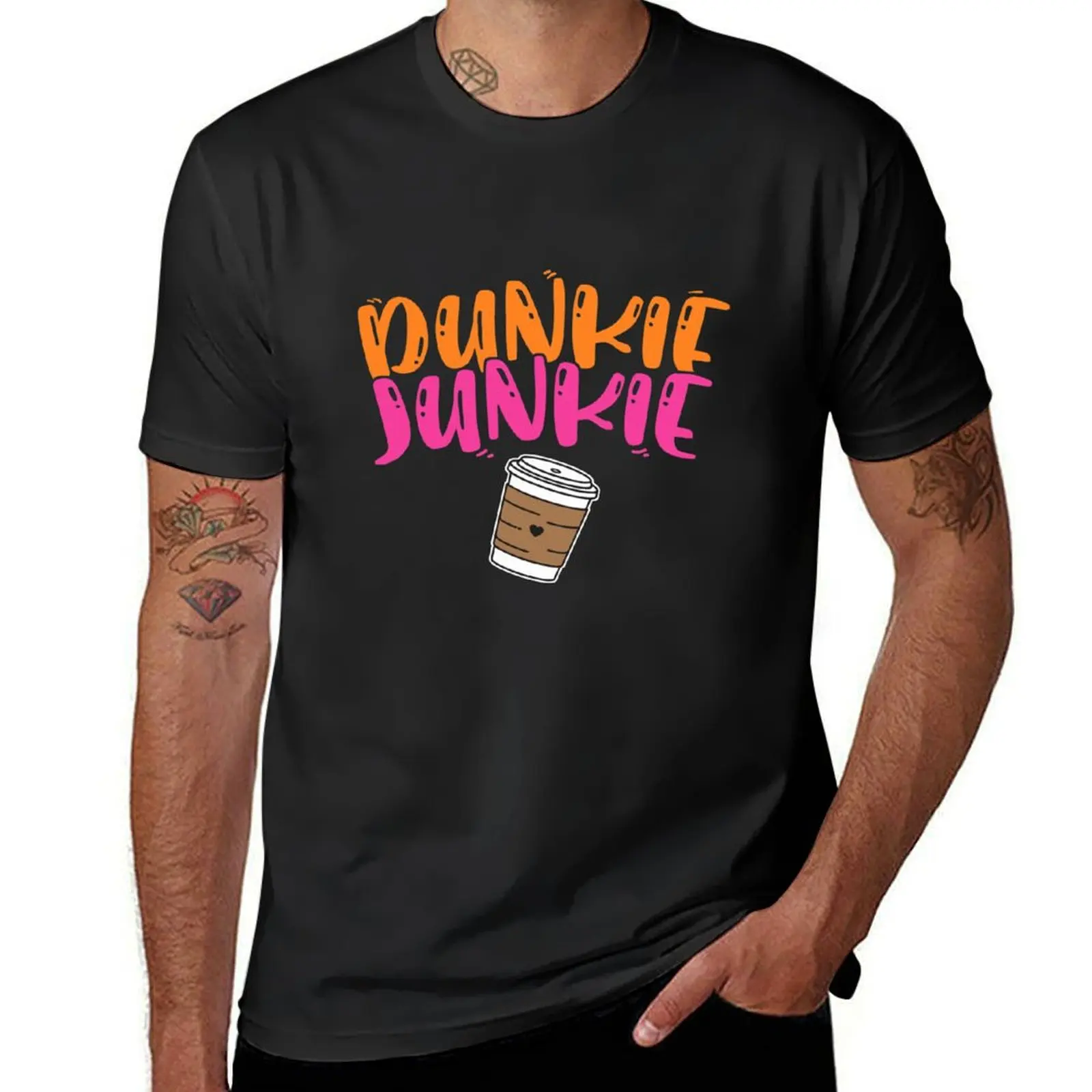 Dunkie Junkie - Funny Coffee Sayings T-Shirt oversized graphics mens t shirt graphic