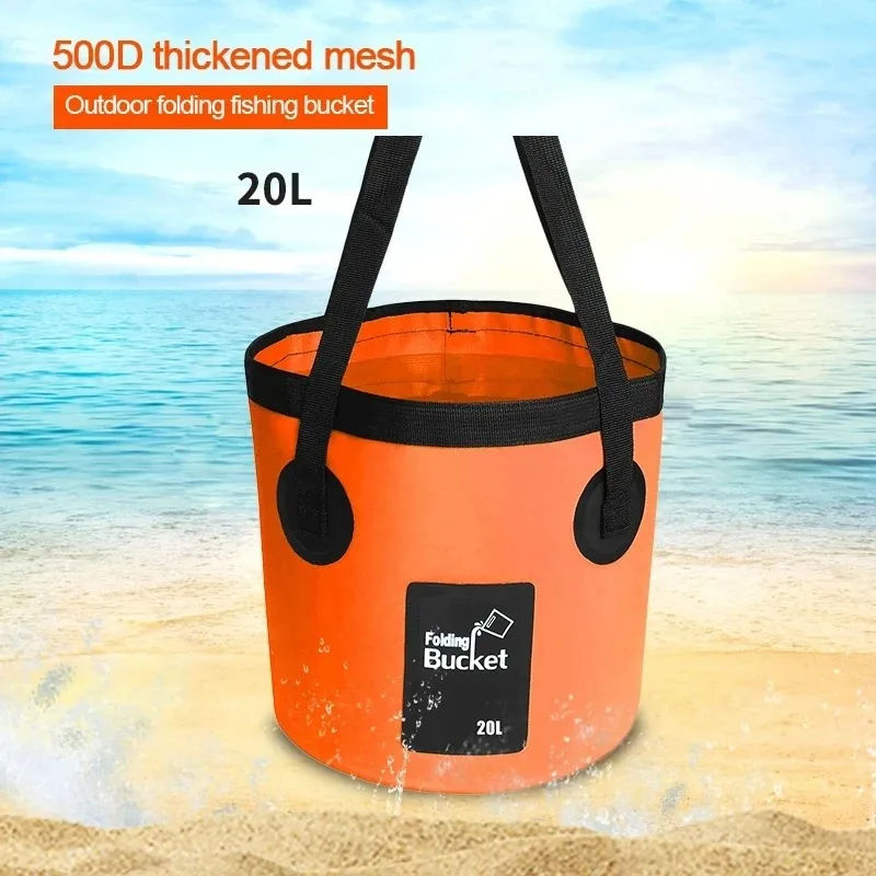 12L 20L Portable Waterproof Water Bag Folding Bucket Water Storage Container Carrier Bags For Fishing Camping Hiking