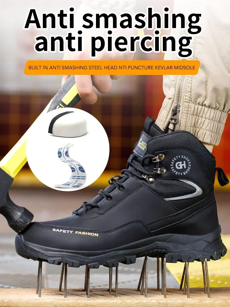 Waterproof Work Safety Boots Men Women Indestructible Anti smash Anti Puncture Work Shoes Protective Men Safety Shoes