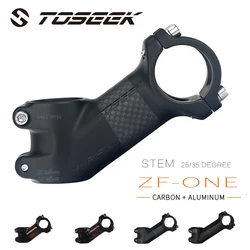 Toseek carbono mtb poder 31.8mm guiador da bicicleta haste 10/17/25/35 graus mtb bicicleta mesa de bicicleta de estrada ultraleve haste da bicicleta parte