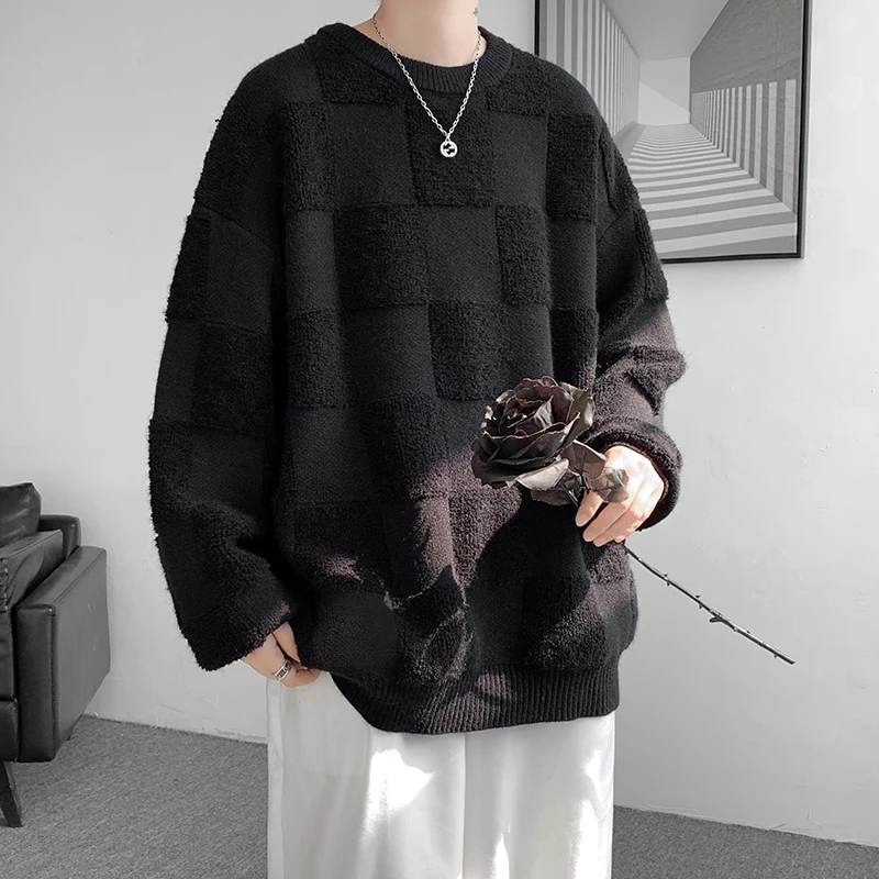 Fashion Mens Sweaters Woolen Streetwear Knitted Pullovers Size M-8XL