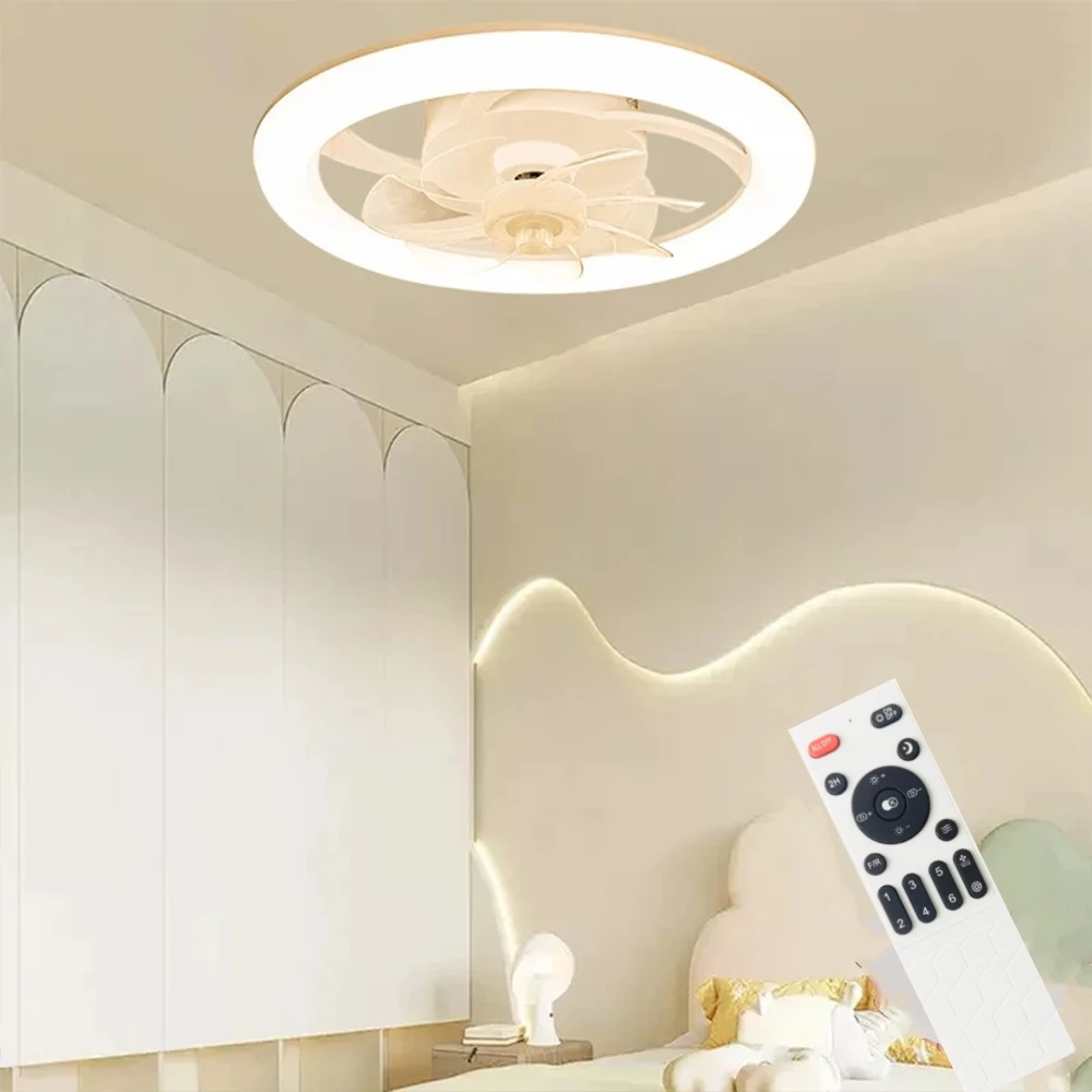 New Ceiling Fan Light Living Room Bedroom Modern and Simple Home Intelligent Remote Control Restaurant LED Fan Light