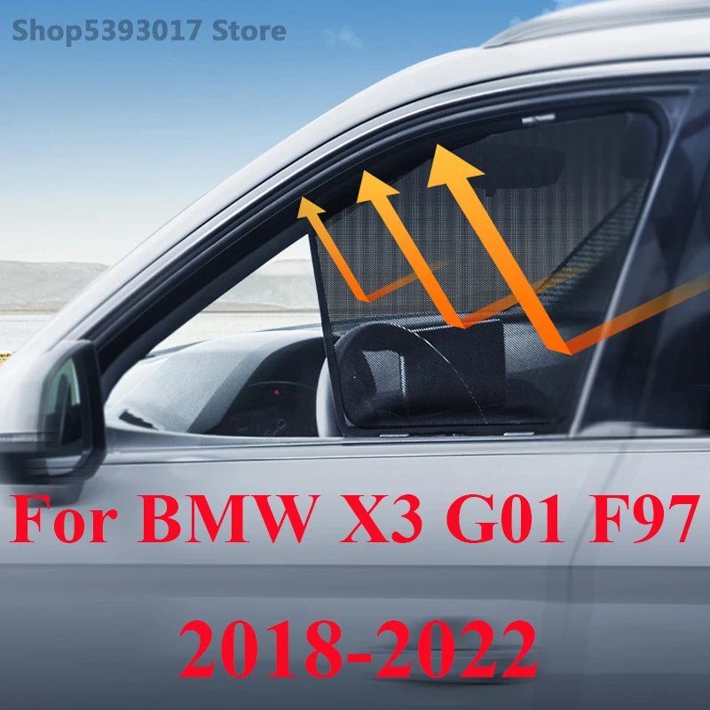 

For BMW X3 G01 F97 2018-2022 Car Magnetic Side Window SunShades Shield Mesh Shade Blind Car Window Curtian Car Accessories