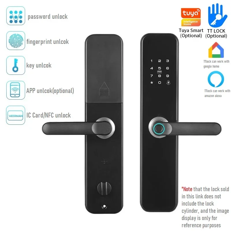 

Smart Door Lock Tuya WIFI Fingerprint Lock TTlock Electronic Password Lock APP Unlock Apartment Wooden Door Anti-theft Locks