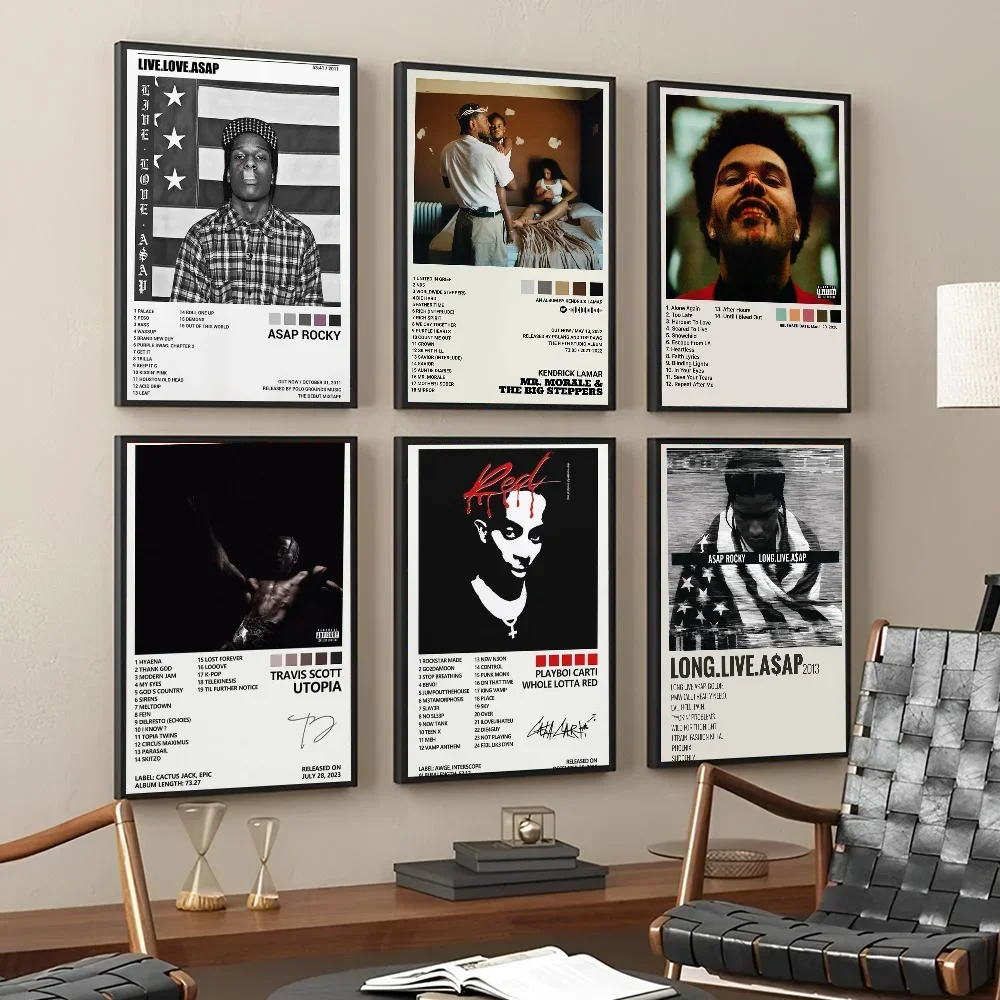 غلاف ألبوم موسيقى الراب البوب A-ASAP R-Rocky لوحة قماشية جمالية ملصق جدار صورة فنية لتزيين الغرفة #1