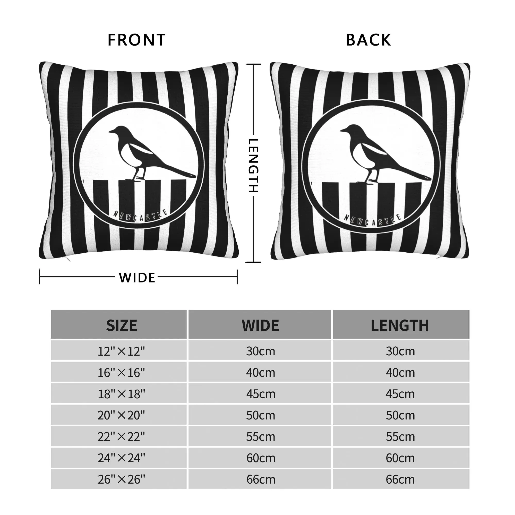 Pillow Cover Newcastle Magpies Poster  Fashion Pillow Case For Living Room Sofa Pillowcases