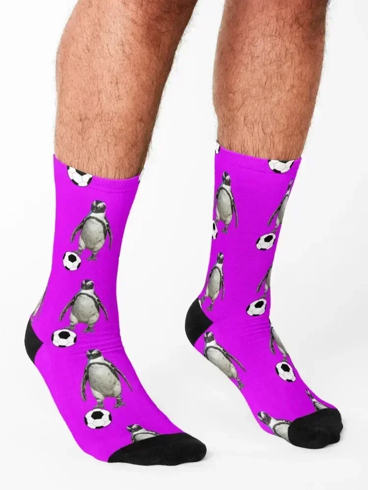 Calcetines de pelota de fútbol pingüino novedades de verano medias hombre calcetines mujer