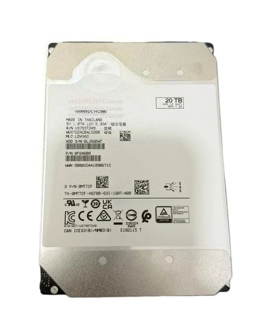 For Dell 20TB SAS 12Gbps 7.2K 512e Hot‑Plug Hard Drive MTTCF 0MTTCF 3.5