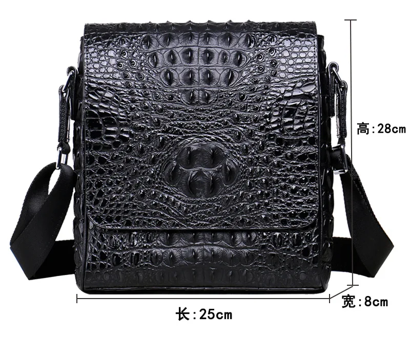 2023 New Alligator Cow Genuine Leather Men Crossbody Bag Casual Business Leather Men\'s Messenger Vintage Shoulder Handbags Bags