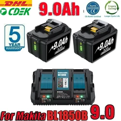 Batterie BL1830 18V 9A LXT pour Makita, lot de 2, chargeur BL1860