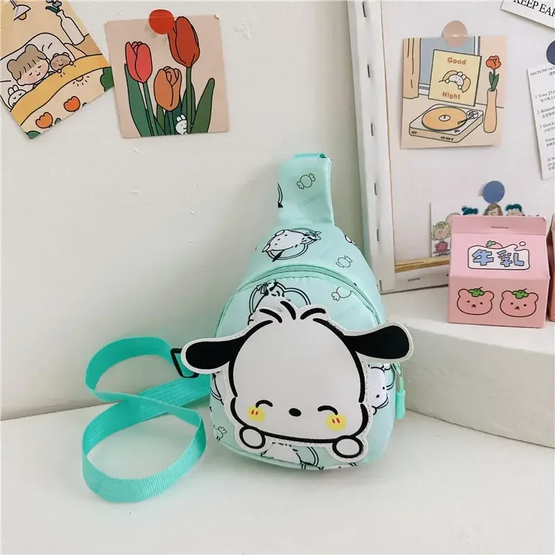 Sanrio Kawaii Hello Kitty Chest Bag Crossbody Bags Kuromi My Melody Cinnamoroll Messenger Shoulder Handbag for Women Toys Girls