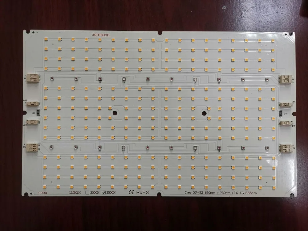 แผงไฟ LED ควอนตัม LM301H ซัมซุง3000K 3500K ผสมครี XP-E2สีแดงเข้ม660nm LG-UV IR