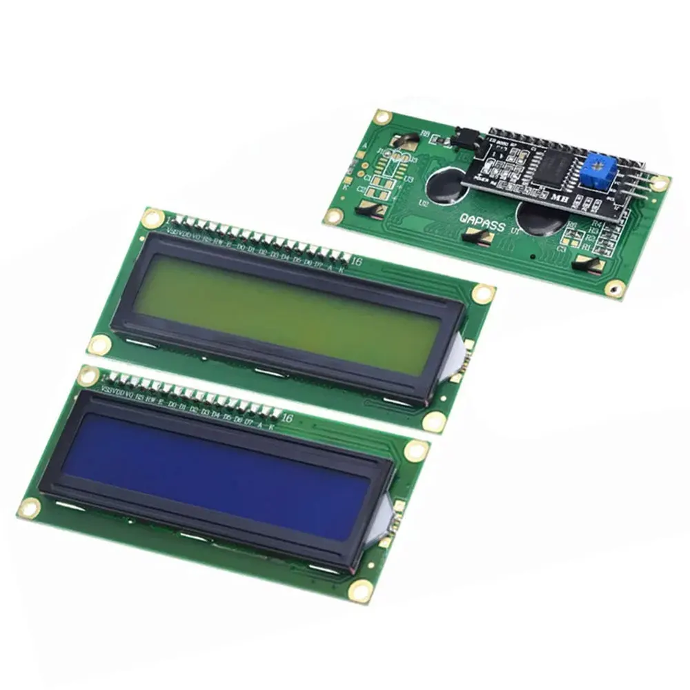 LCD1602 1602A LCD Display Module 16x2 Character Blue Yellow Green Gray Screen PCF8574 I2C IIC Interface 5V for Arduino