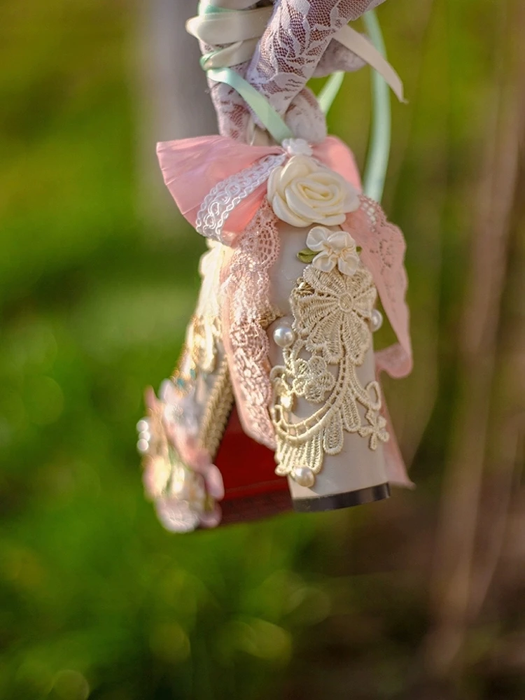 Japanese Lolita Girls' Shoes Elegant Coarse Heels Flower Wedding High Heels Fresh Lolita Shoes Wedding Shoes