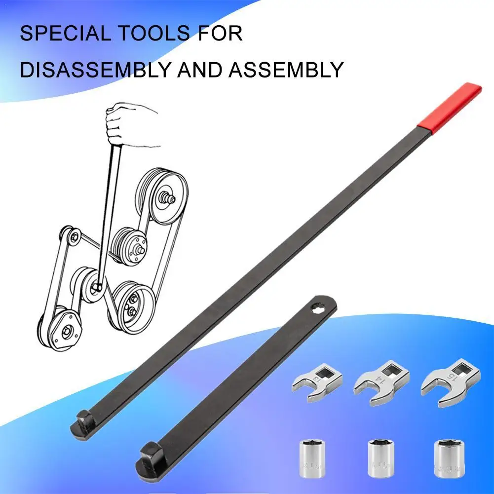 8Pcs Idler Pulley Adjustment Wrench Belt Tension Tensioning Adjuster Lever Tool Extension Wrench Workshop Repair Tool