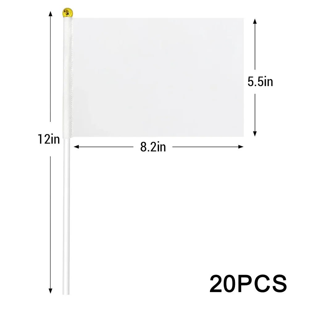 Blank Mini Flags On Poles 20 Pieces For DIY Crafting Party Decorations Educational Use And Community Event Displays