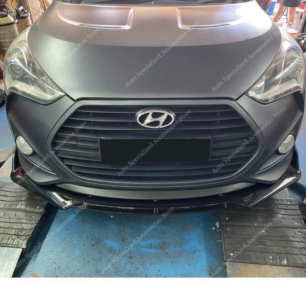 For Hyundai Veloster MK1 3Pcs Car Front Bumper Lip Spoiler Splitter Diffuser Veloster 1th 1.6T SR 2012-2018 Bodykits Tuning