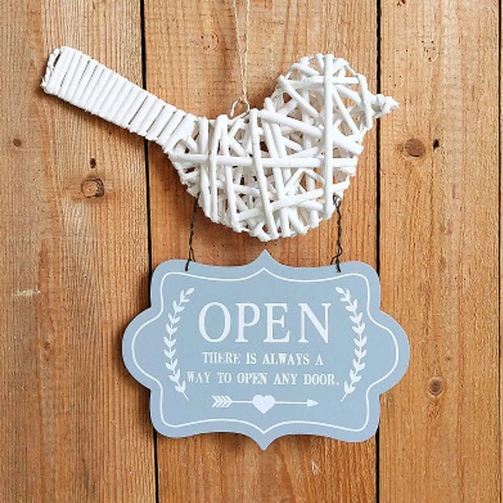 

Grey Wooden Double Sided Door Sign Retro Open Closed Hanging Decoration for Cafe Bar Shop Restaurant Wooden Door Sign