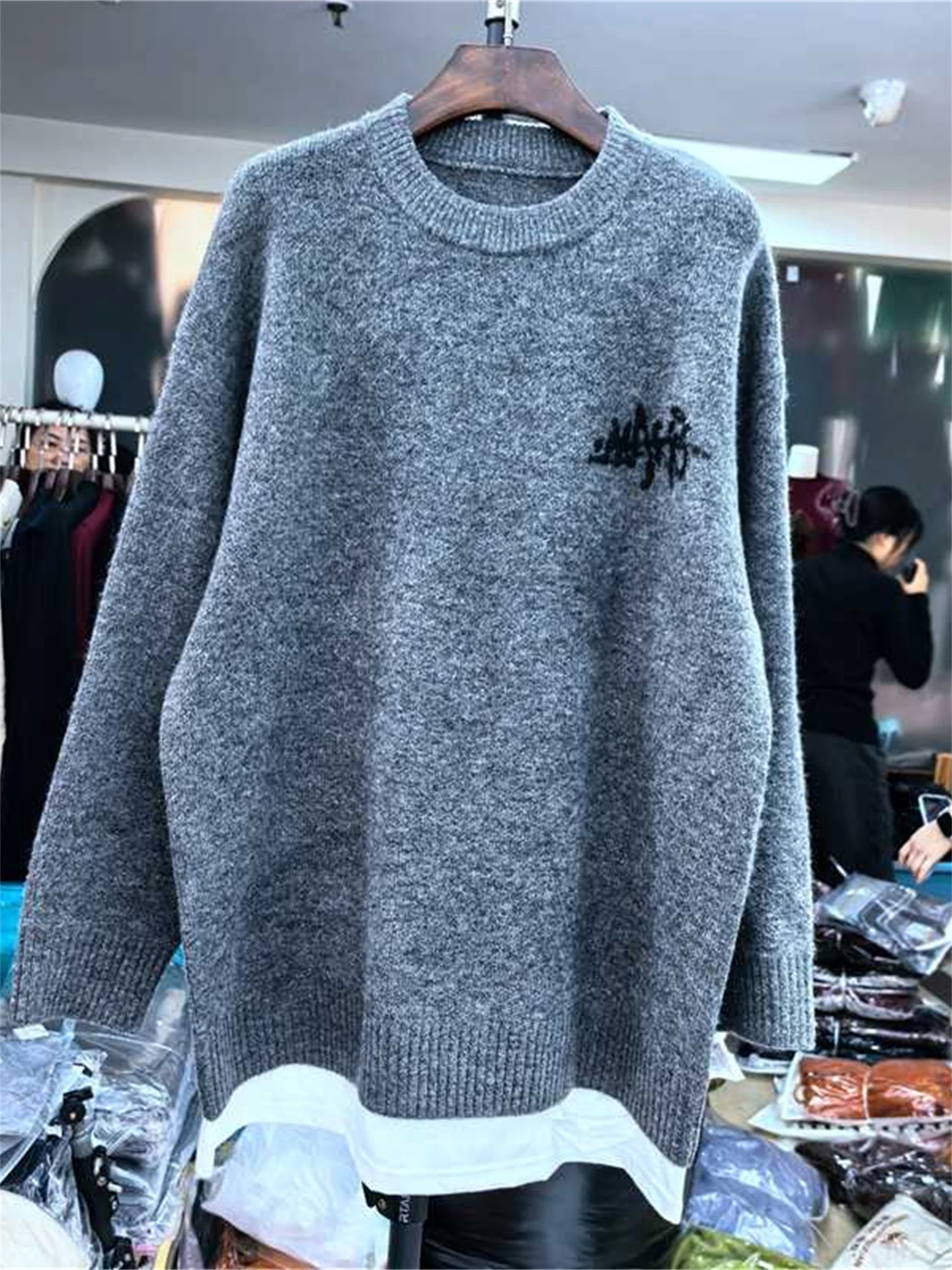 

Korean Sle Slimming Knitwear Long Sve round Ne Mid-Length Casual Faion Women's Sweater Soft Medium Thin Winter