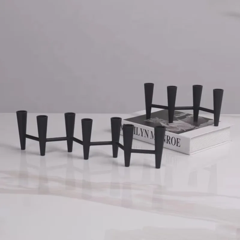

Black Color Home Wedding Decor Creative Metal Candelabra Centerpieces Candle Stick Holder Candlestick Holders