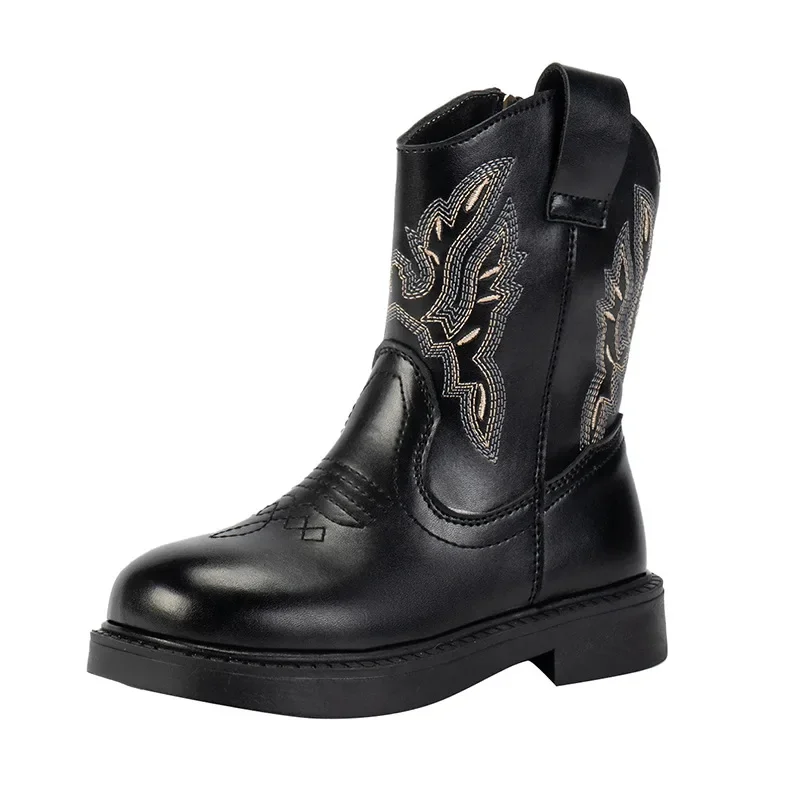Zapatos Niña/сапоги для девочек, непромокаемые ковбойские сапоги, новые модные детские короткие нескользящие ботинки, толстые ботинки, детские