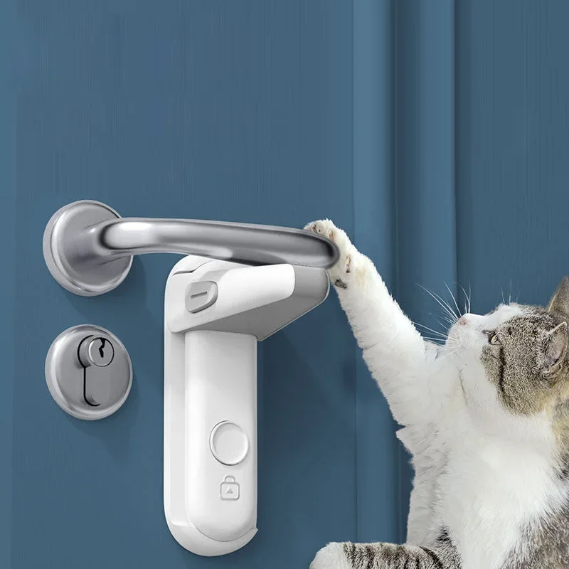 

Anti Open Device Cat Pet Door Smart Lock Kitchen Child Safety Lock No Punch Limit Opening Handle Dog Outdoor Gate Limiter