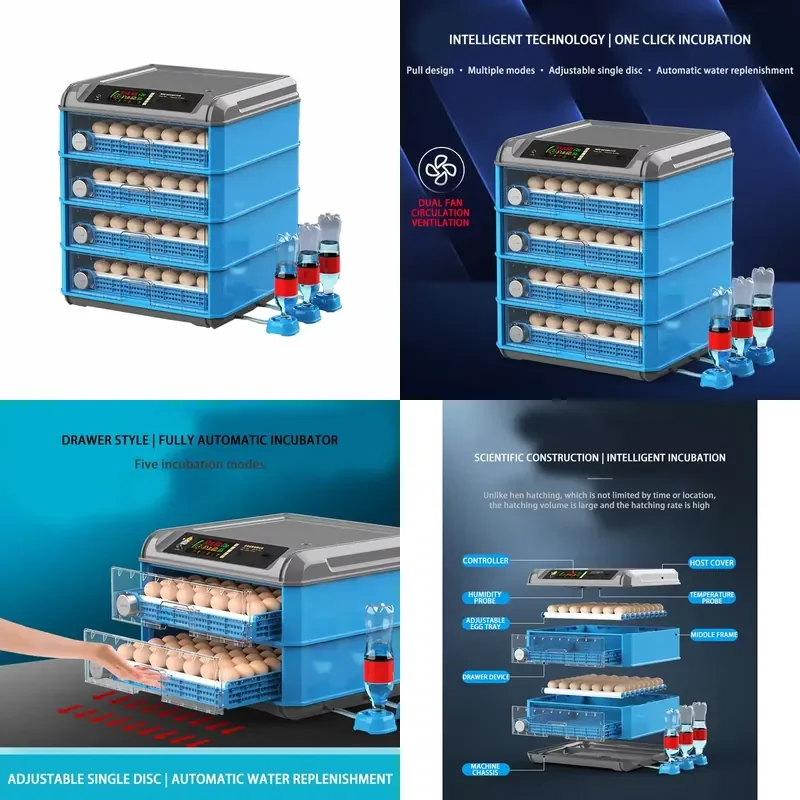 100W Automatic Egg Incubator Smart Mini Hatcher for Duck Eggs Breeding Tool Digital Temperature Control Poultry Hatchery