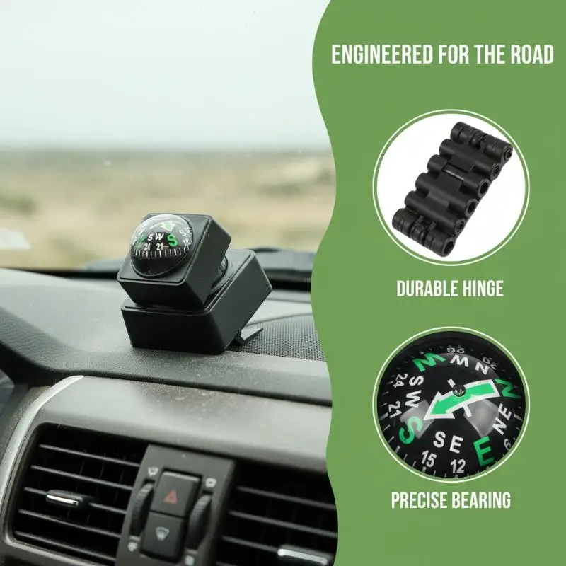 Imagen 5: Brújula de navegación para coche, brújula de navegación para salpicadero de coche, para exteriores, barco, senderismo, equipo de camping plegable portátil