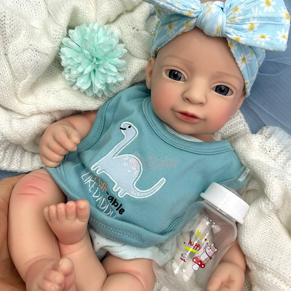 

17-дюймовая силиконовая кукла реборн с открытым ртом для всего тела для девочек Micro Preemie Reborn Baby для детей 3+ лет, подарок на день рождения