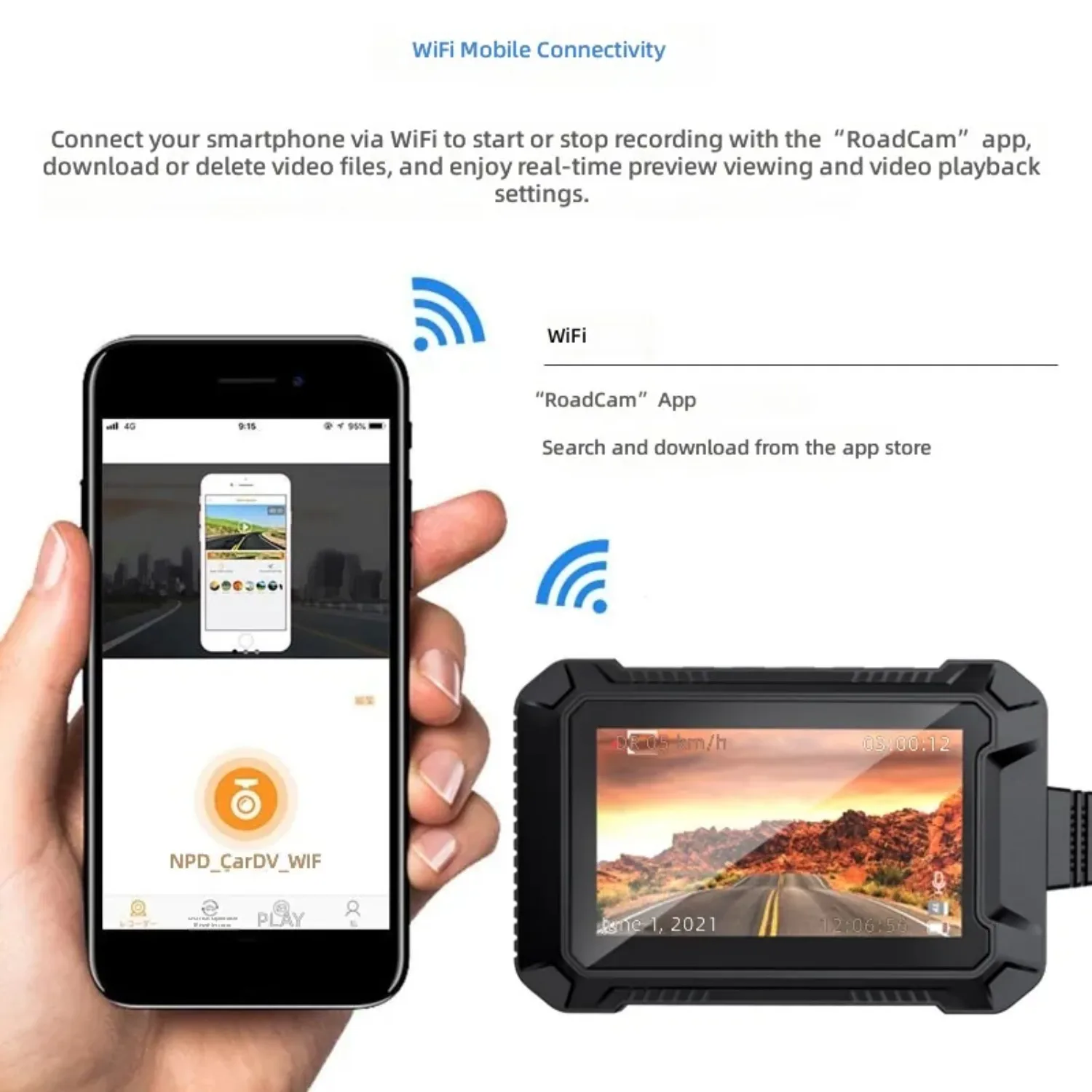 Motorcycle Dash Cam 1080 P HD Dual Channel Wi Fi GPS Built-in Mic Loop Recording Compatible with V 2 Models