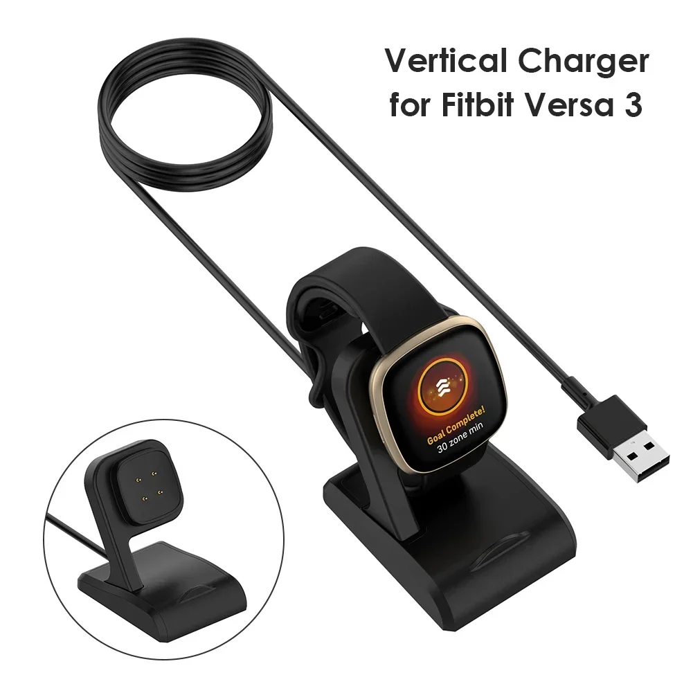 Charging Cable For Fitbit Versa 3 4 /Fitbit Sense 2 Smart Watch Replacement USB Charger Dock Station Watch Power Adapter