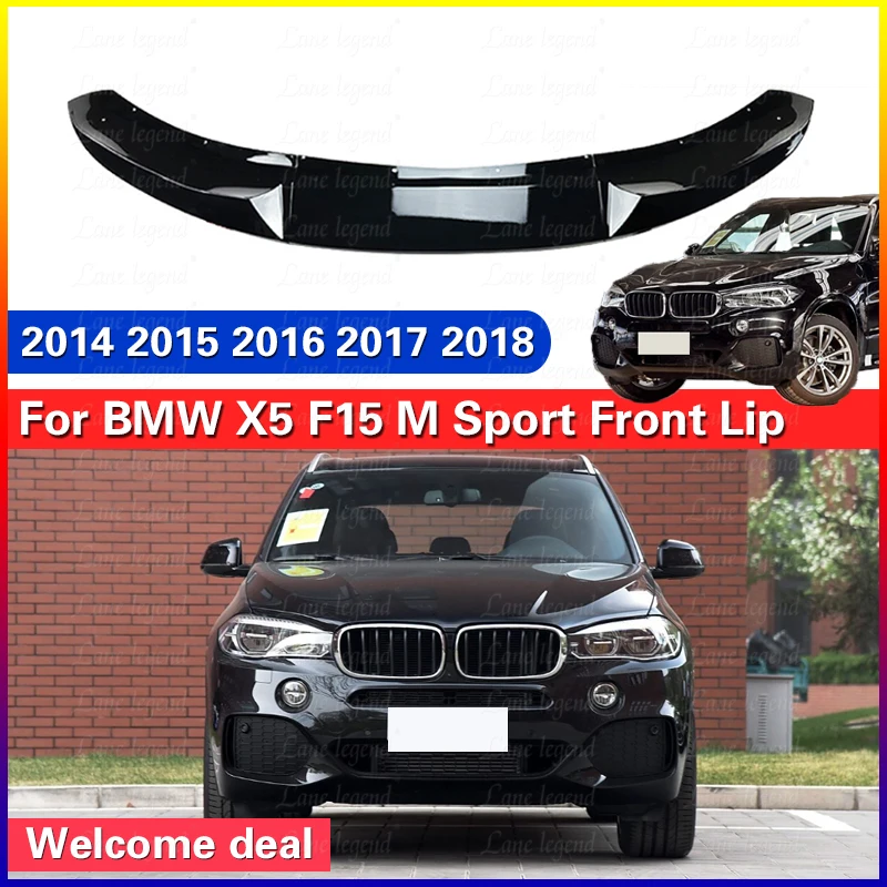 For BMW X5 F15 M Sport 2014-2018 MP Front Bumper Lip Spoiler Protector Canards Lower Diffuser Body Kit Splitter Deflector