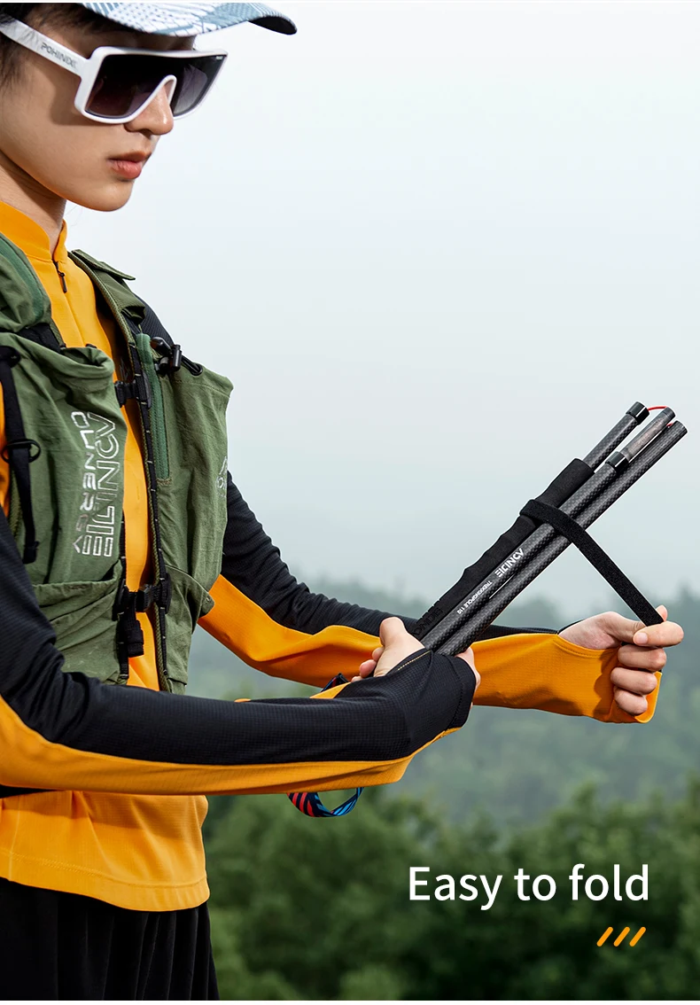 2pcs AONIJIE New Folding Outdoor Quick Lock Hiking Pole Walking Stick 105cm 115cm Trekking Pole For Height 155cm to 175cm