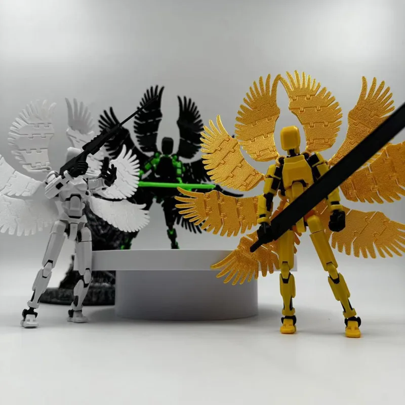 Lucky 13 Figure Toys Eight Winged Angel Dummy 3D Printed Movable Shapeshift Robot Action Model DIY Mannequin Decompress Boy Gift