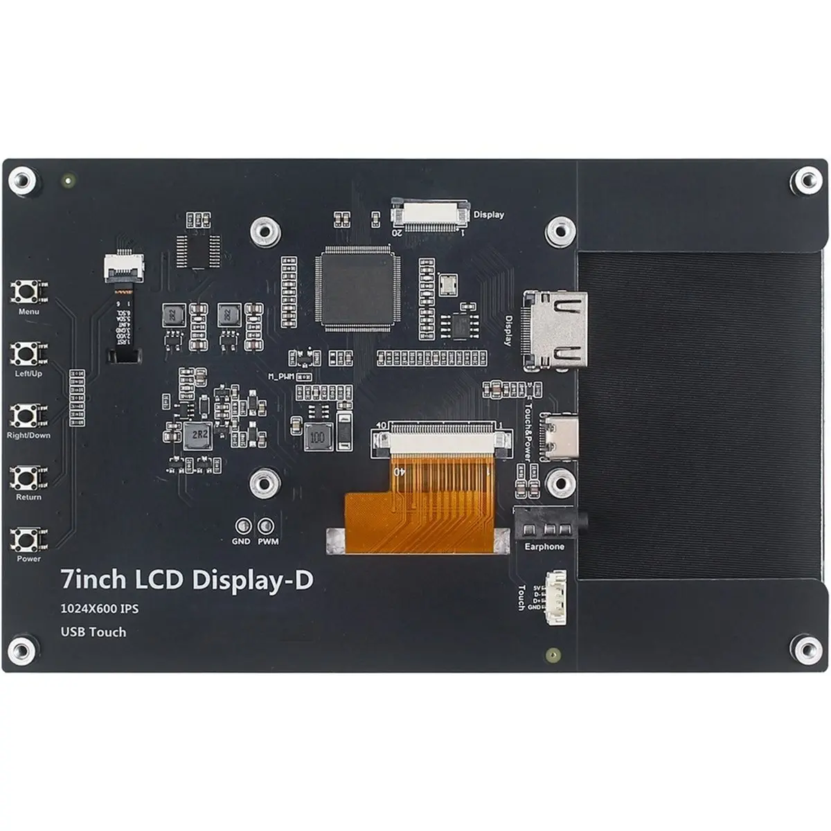 7 Inch -Compatible Display IPS LCD 1024x600 Capacitive Touch Screen for 5 4B 3B+ 3B HD