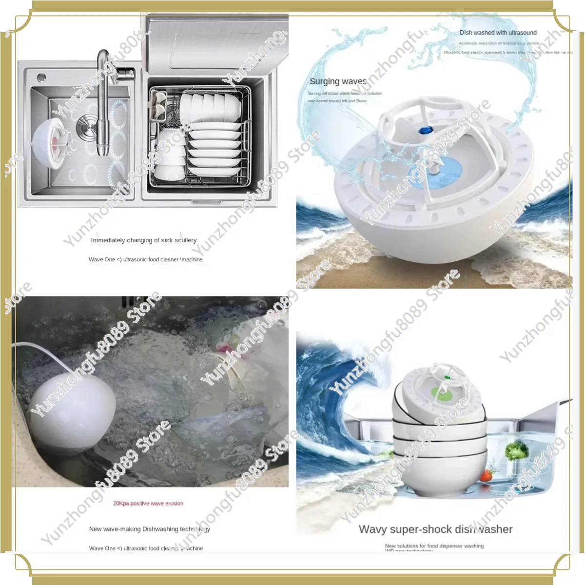 USB Portable Ultrasonic Oxo Mini Dishwasher Fast Small Washing Machine Household Sink Dishwasher for Fruit Vegetable Dishes
