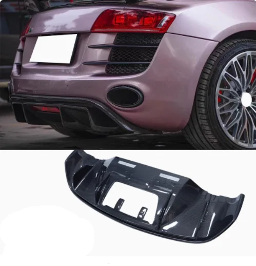 Real Forged Carbon Fiber Rear Bumper Trunk Diffuser Spoiler For AUDI R8 2008 2009 2010 2011 2012 2013 2014 2015 Body Kit