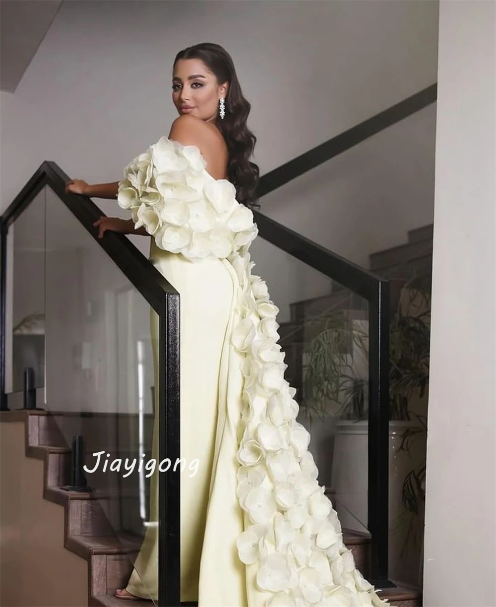 CustomizedJiayigong  Prom  Exquisite One-Shoulder  Gown Flowers Beading S Bespoke Occasion Dresses