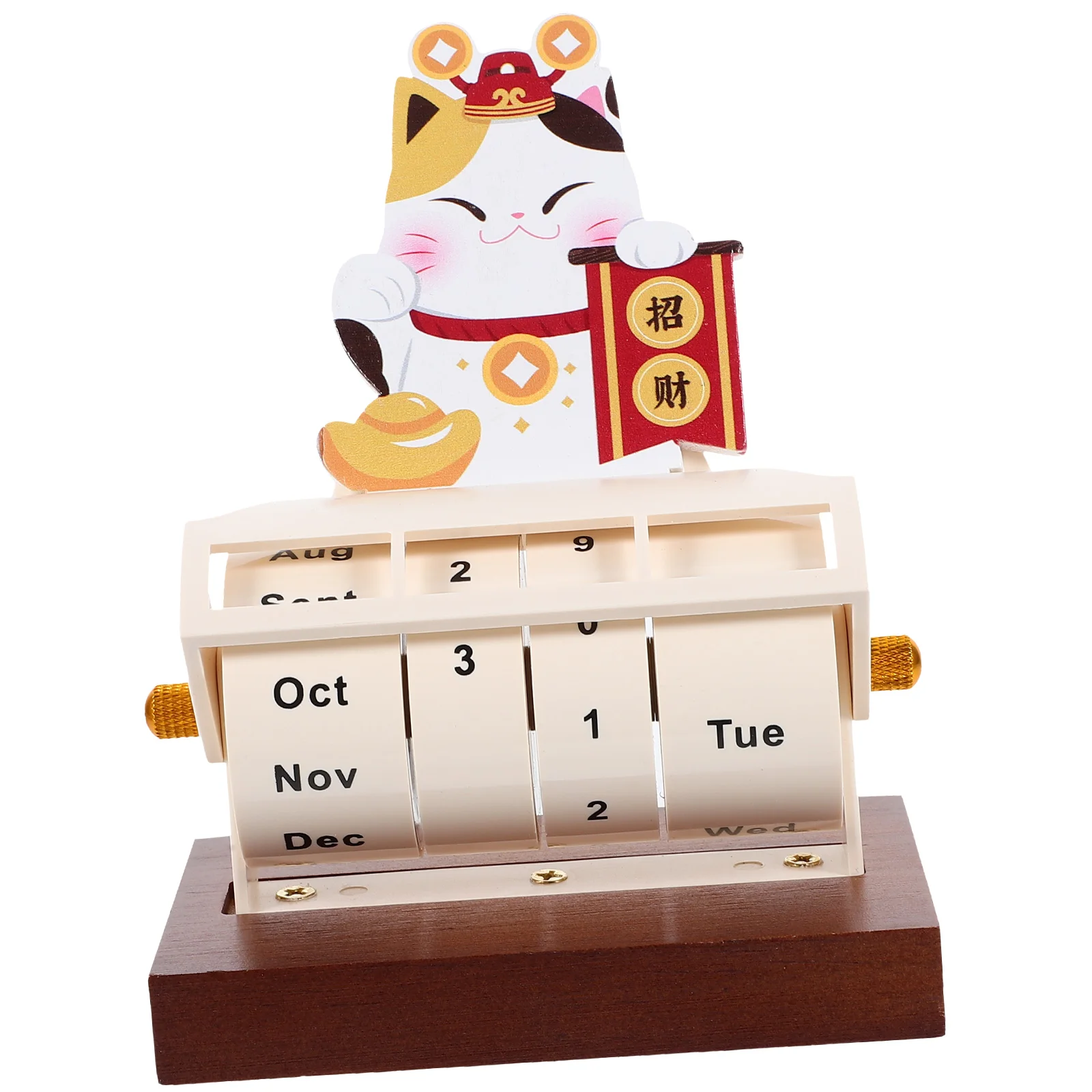 

Cartoon Wood Calendar Household Perpetual Calendar Office Wheeling Calendar Table Calendar