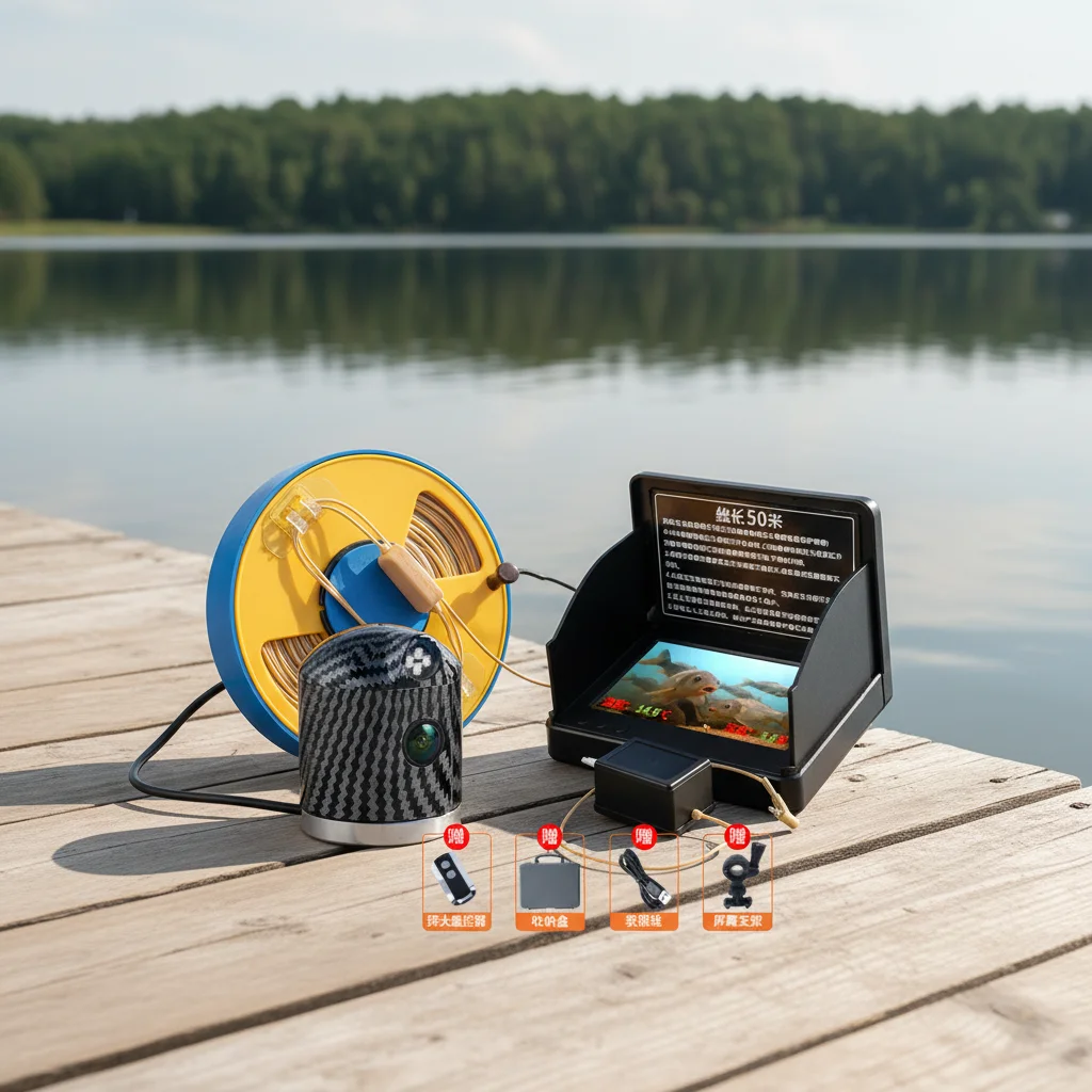 LUHUAYU Portable Underwater Fishing  1080P HD LCD Display IP68 Waterproof Lithium Battery Eco-Friendly LED 0.6-73m
