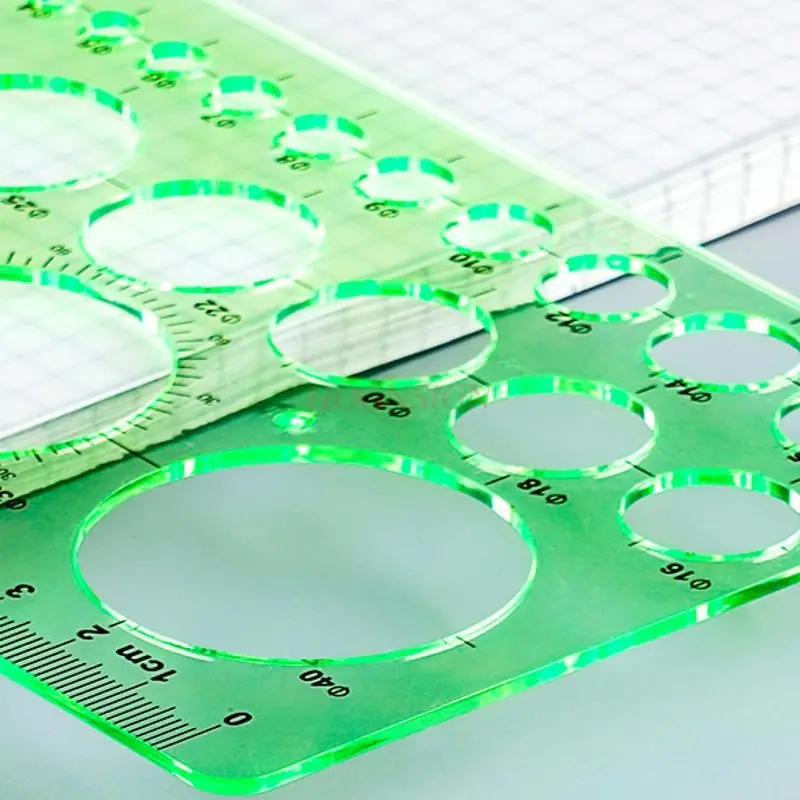 3 قطع مسطرة رسم متعددة الوظائف، مسطرة قالب دائرة الرسم، مسطرة التصميم المعماري، أداة رسم القالب #2