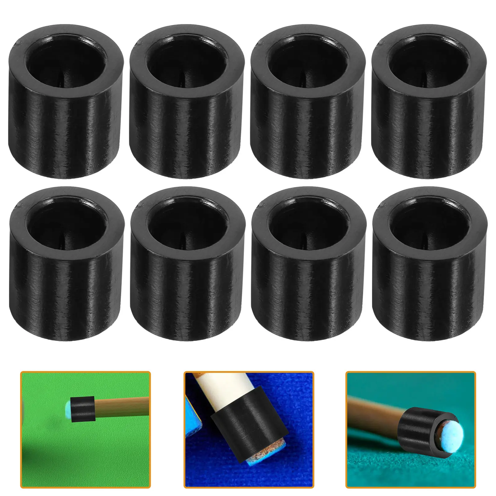 

30Pcs Pool Cue Ferrules Plastic Billiard Hoop Replacement Cue Tips Snooker Pool Stick Parts Professional Billiard Supplies